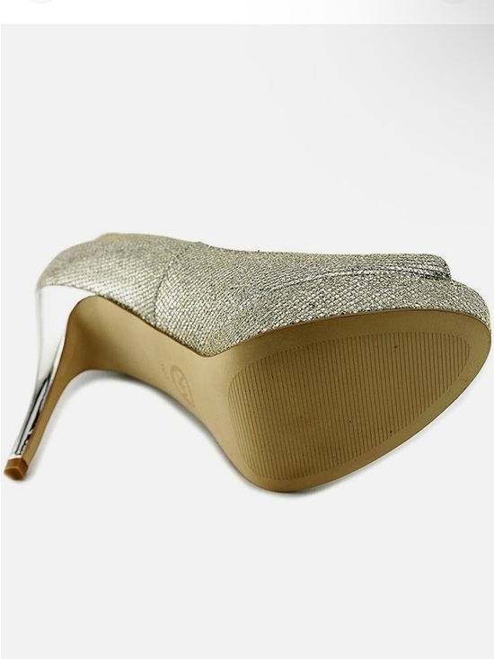 NEW Micheal kors glitter Silver Peep-Toe High Heel Pumps